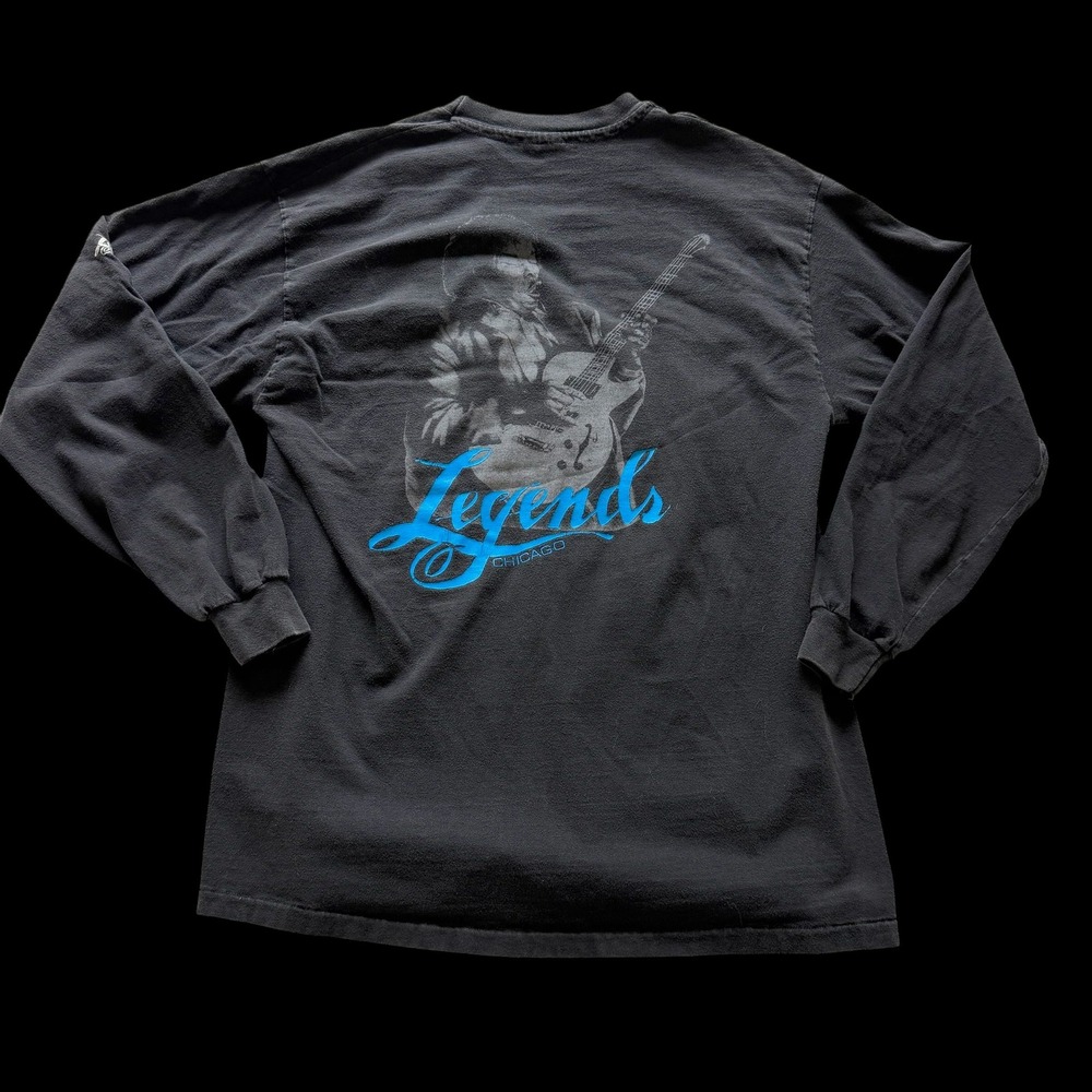 90's Buddy Guy's Legends Chicago Blues Club Long Sleeve T-Shirt Black Mens Large